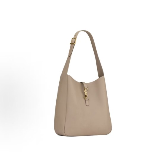 SAINT LAURENT YSL Le 5 A 7CASSANDRE hook buckle opening and closing design adjustable shoulder strap hand bill of lading shoulder bag Large women\'s style dust grey